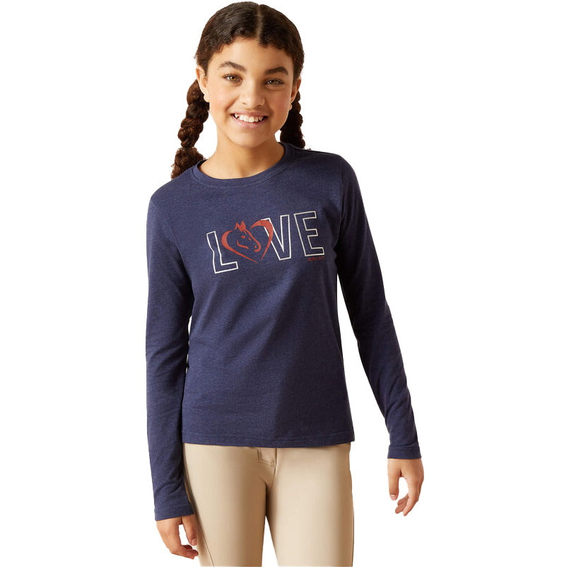 Ariat Junior Love Long Sleeve T-Shirt 10046496 - Navy Heather